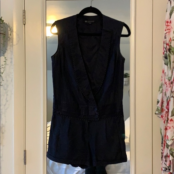Armani Exchange Navy Silk Shorts Jumpsuit - Picture 2 of 3